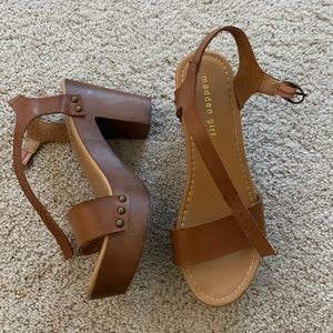 Madden Girl wooden platform heels